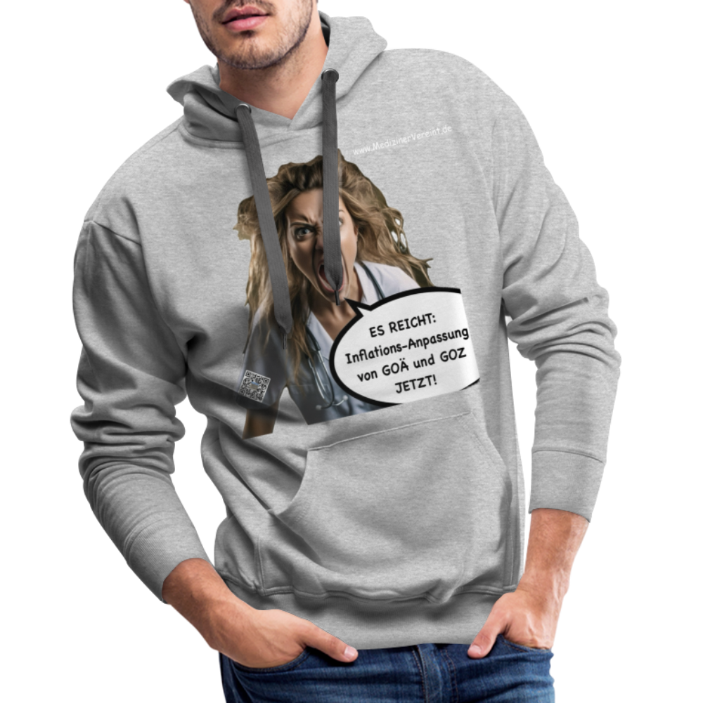 Männer Premium Hoodie Jeanne - Grau meliert