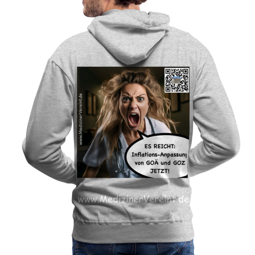 Männer Premium Hoodie Jeanne - Grau meliert