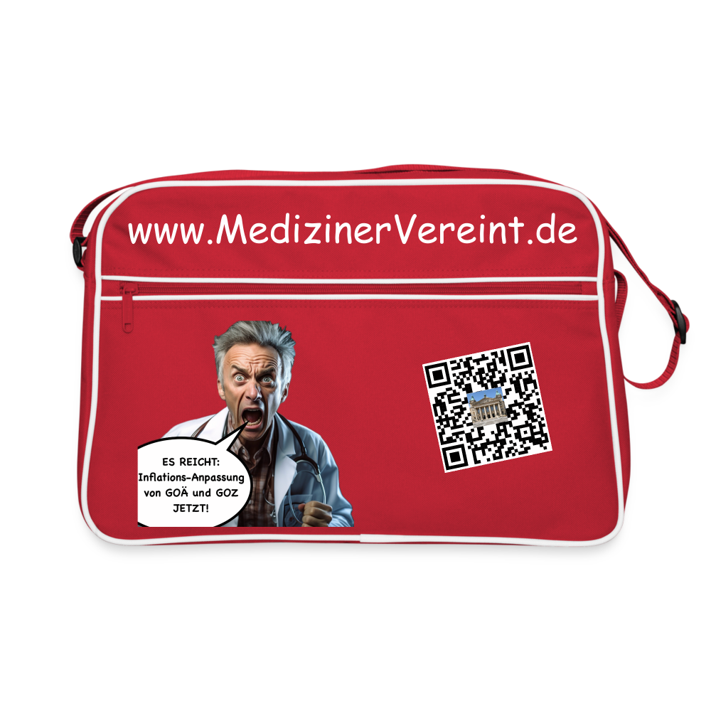 Retro Tasche James + Jeanne - Rot/Weiß