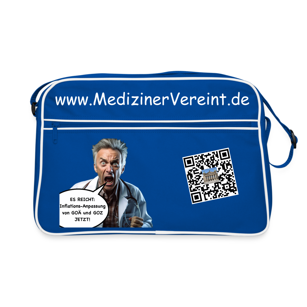 Retro Tasche James + Jeanne - Blau/Weiß