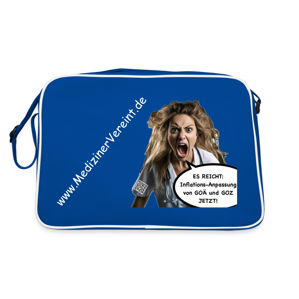 Retro Tasche James + Jeanne - Blau/Weiß