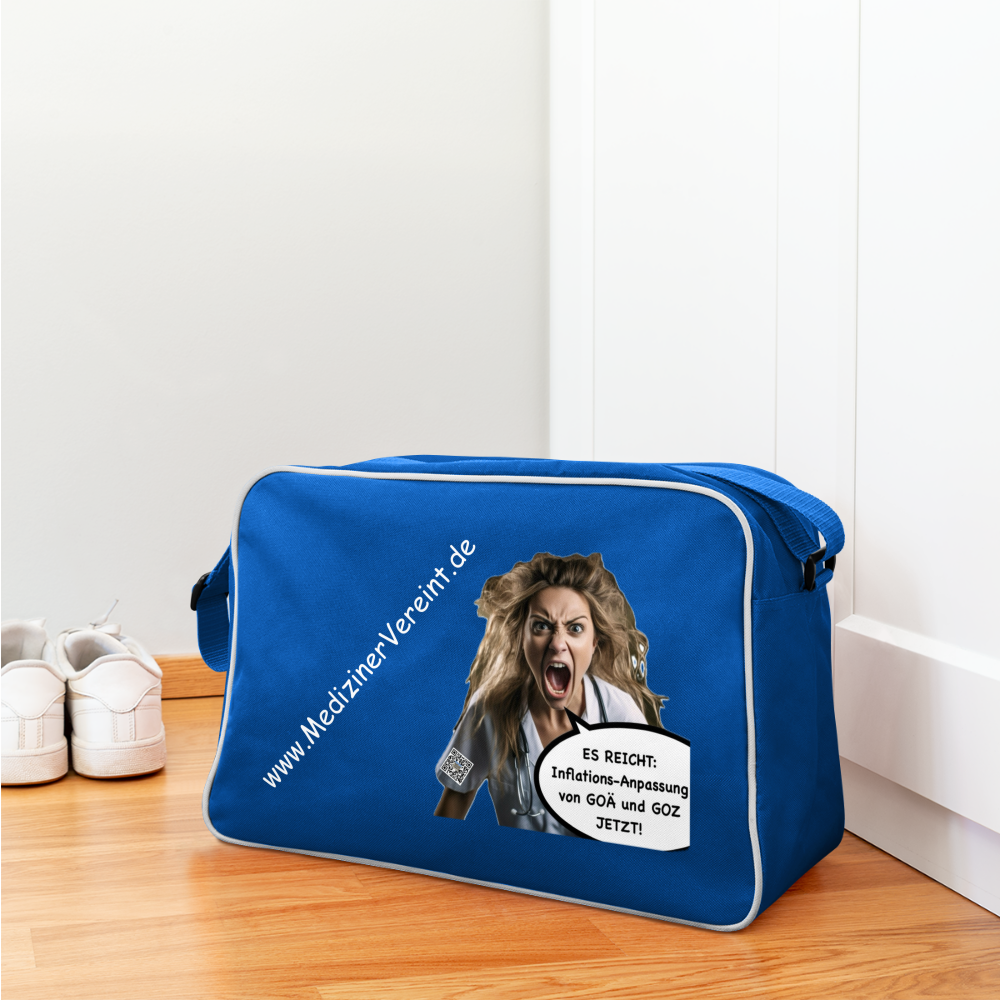 Retro Tasche James + Jeanne - Blau/Weiß