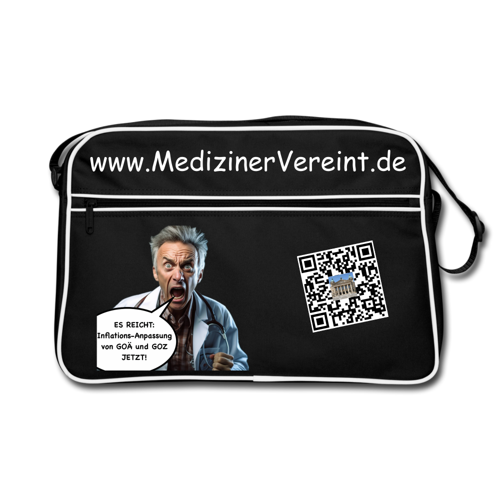 Retro Tasche James + Jeanne - Schwarz/Weiß