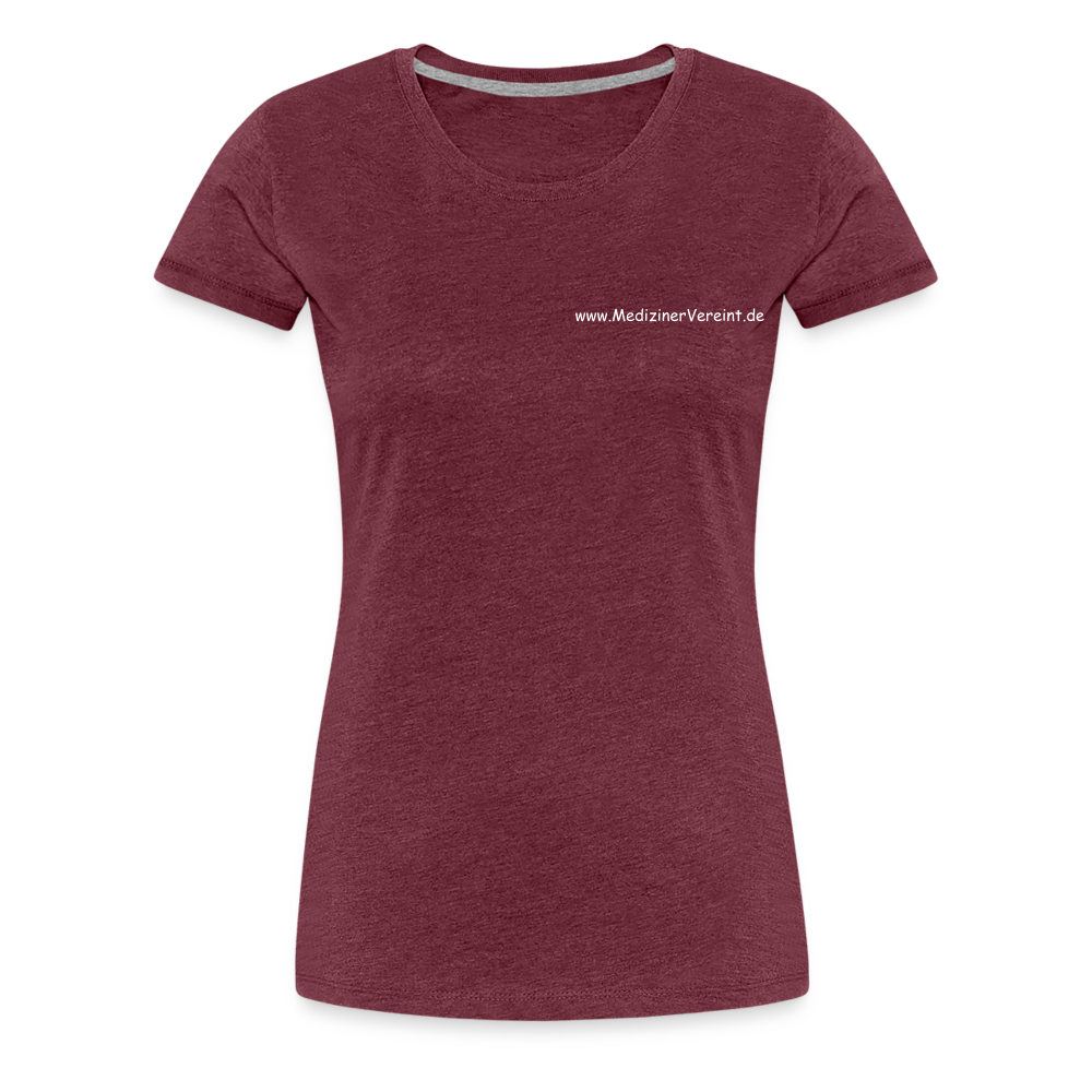 Frauen Premium T-Shirt NO PICTURE PLEASE - Bordeauxrot meliert